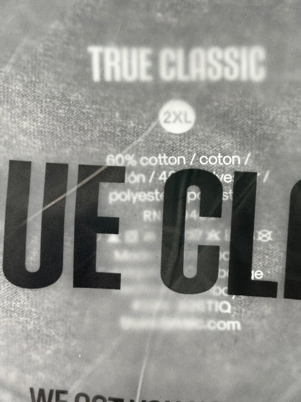 True Classic Heather Gray T-Shirt 60%Cotton 40%Polyester Crew Men's Size 2XL NEW - Picture 2 of 3